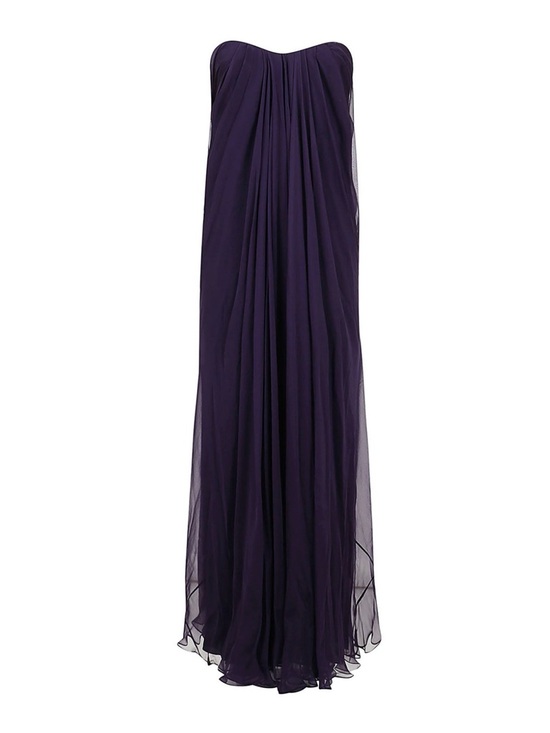 Alexander McQueen Dresses & Skirts - Alexander McQueen Strapless Deep Purple Chiffon Gown